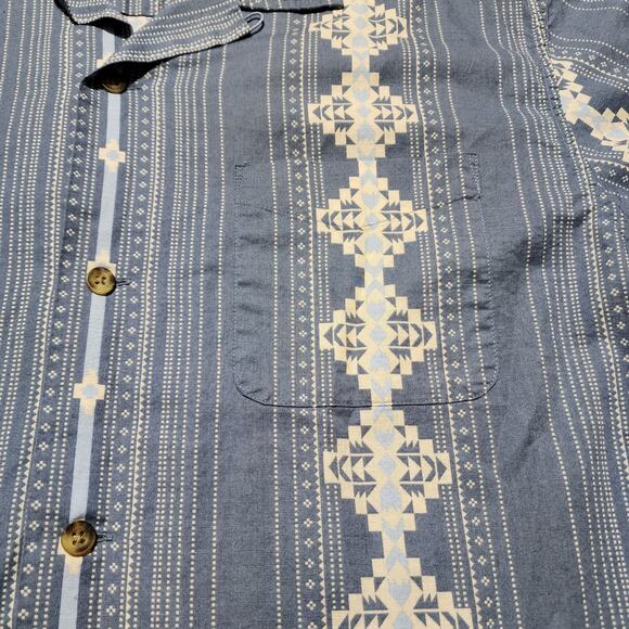 Pendleton Men's Short Sleeve Aloha Stripe Button Up Shirt Size XXL Woven Cotton - Picture 2 of 6